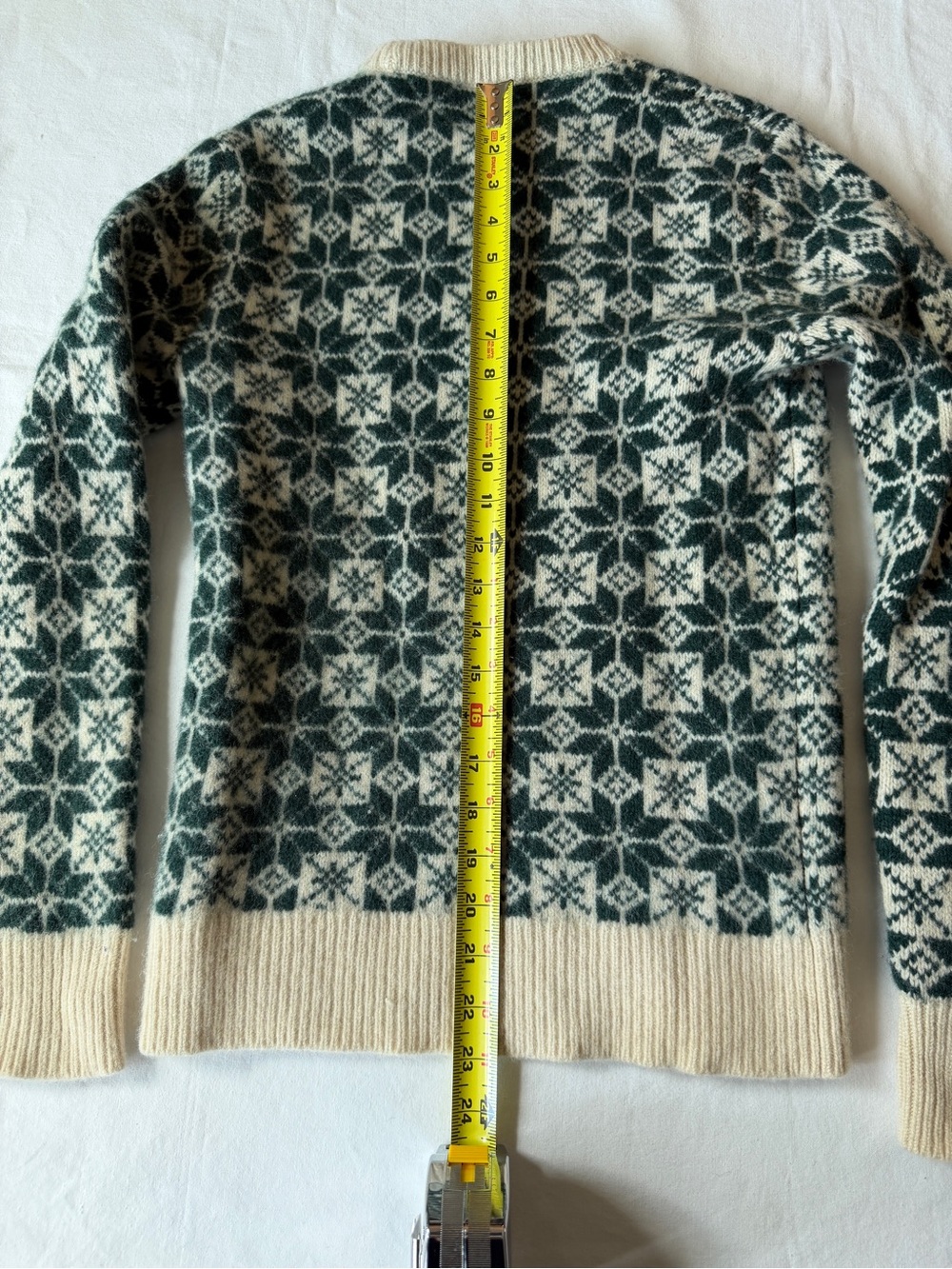 J. Crew Cream and Forest Green Fair Isle Crewneck Sweater - Picture 7 of 9
